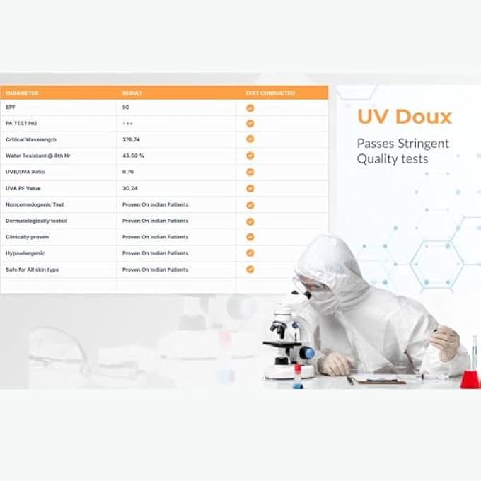 Brinton UV DOUX SUNSCREEN LOTION WITH SPF 30 | OIL FREE FORMULA | UVA & UVB PROTECTION | SWEAT & WATER RESISTANT | LIGHTWEIGHT, NON-GREASY AND NON-COMEDOGENIC | FOR DRY & SENSITIVE SKIN | BENZENE FREE | 50 ML - Image 4